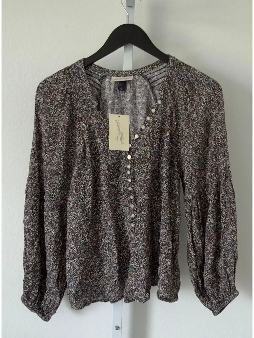 Universal Thread Floral Print Button Up Blouse Women Size Small